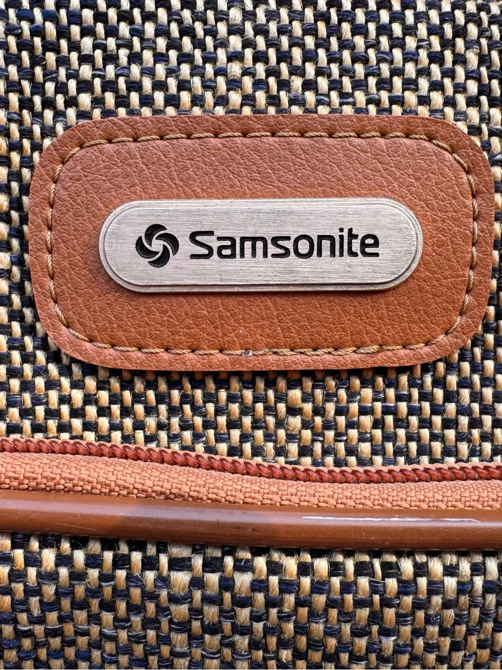 Vintage Samsonite Brown Tweed Travel Bag from 70s/80s Good VTG condition